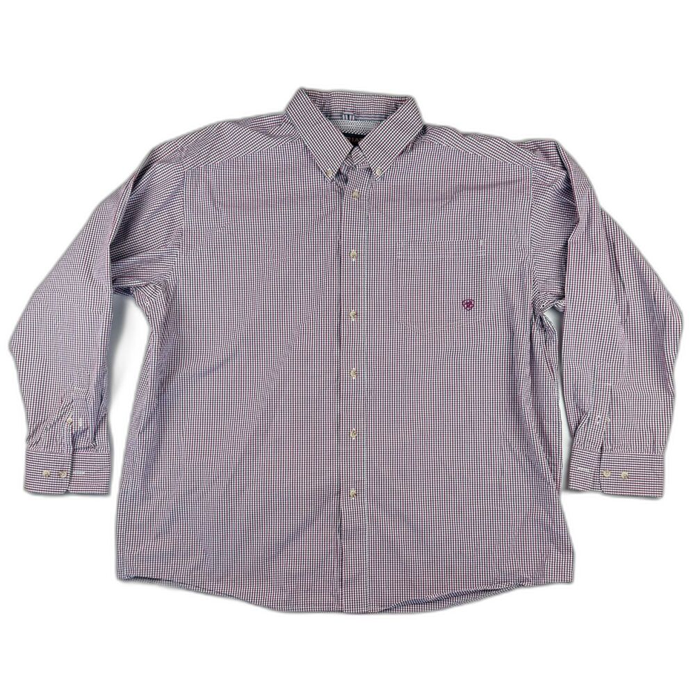 Ariat Pro Series Men's Long Sleeve XXL Red Plaid Fishing Shirt